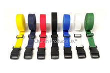 Load image into Gallery viewer, Tie Down Straps Plastic Side Release Buckle 25mm Webbing 1m - 5m Long Luggage In 7 Colours