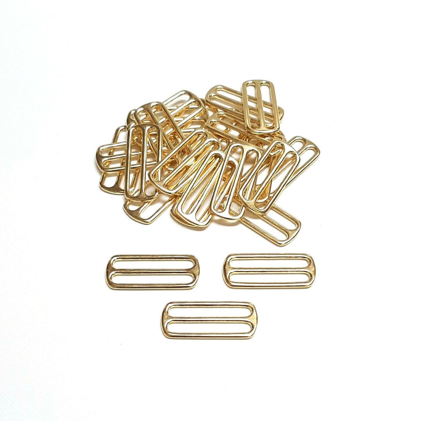 50mm/2" Solid Brass 3 Bar Slides Tri Glide Adjusters Dog Collars Leather Crafts x1 - x50