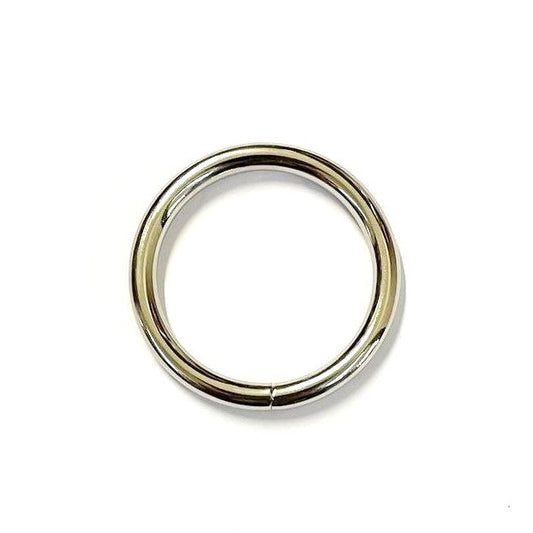 38mm Welded O-Rings Nickel Plated 5mm Thick For Webbing Bags Straps Handles Dog Leads x2 - x100