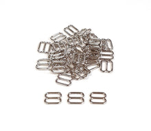 Load image into Gallery viewer, Metal 3 Bar Slides Nickel Plated 16mm - 50mm Tri Glide Adjusters Strong & Durable For Bags Straps Webbing Collars Leads