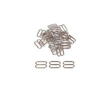 Load image into Gallery viewer, Metal 3 Bar Slides Nickel Plated 16mm - 50mm Tri Glide Adjusters Strong & Durable For Bags Straps Webbing Collars Leads