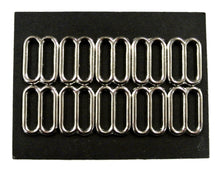 Load image into Gallery viewer, Metal 3 Bar Slides Nickel Plated 16mm - 50mm Tri Glide Adjusters Strong & Durable For Bags Straps Webbing Collars Leads