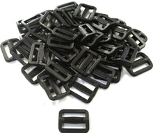 Load image into Gallery viewer, 20mm Black Plastic 3 Bar Slides Triglides For Handles Straps Webbing Bags Crafts