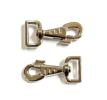 Load image into Gallery viewer, 25mm Fluted Heavy Duty Trigger Clips Hooks Nickel Plated For Dog Leads Webbing Bags Straps