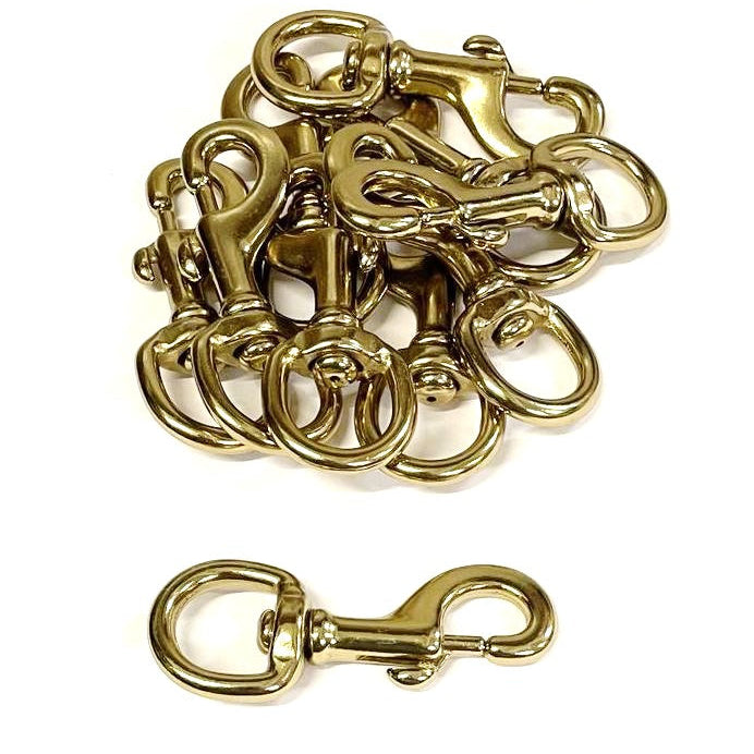 Solid Brass Round Eye Heavy Duty Trigger Clips 6mm - 32mm For Dog Leads Horse