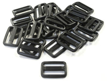 Load image into Gallery viewer, 25mm Black Plastic 3 Bar Slides Triglides For Handles Straps Webbing Bags Crafts