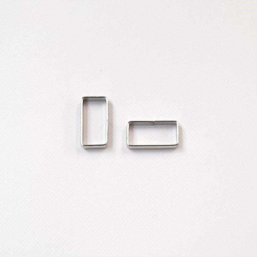 Flat Dog Collar Loop Nickel Plated 9mm - 25mm Metal Strap Keeper Webbing