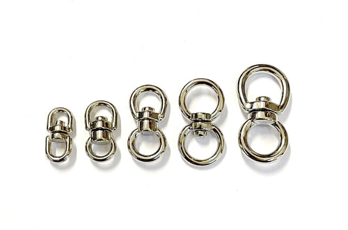 Double Eye Swivel Hooks Ring Clasp Nickel Plated Die Cast 4mm - 32mm Rope Chain