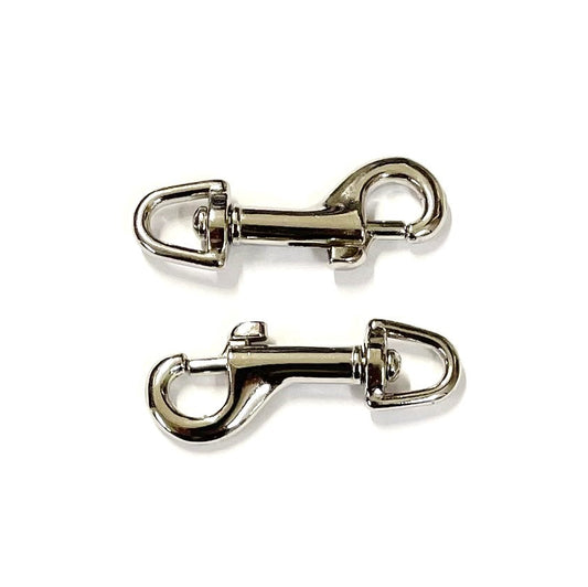 6mm Trigger Clips/Hooks Nickel Plated For Dog Leads Webbing Bags Straps In Various Lengths