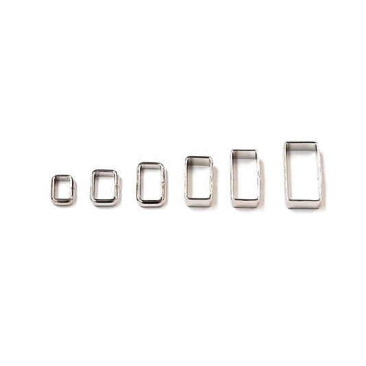 Flat Dog Collar Loop Nickel Plated 9mm - 25mm Metal Strap Keeper Webbing