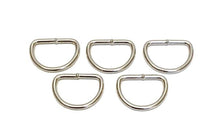Load image into Gallery viewer, 25mm Welded D-Rings 3mm Thick Nickel Plated For Bags Straps Dog Leads Crafts x10 x25 x50 x100