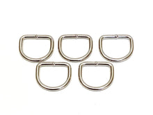Load image into Gallery viewer, 20mm Welded D-Rings 3mm Thick Nickel Plated For Bags Straps Dog Leads Crafts x10 x25 x50 x100