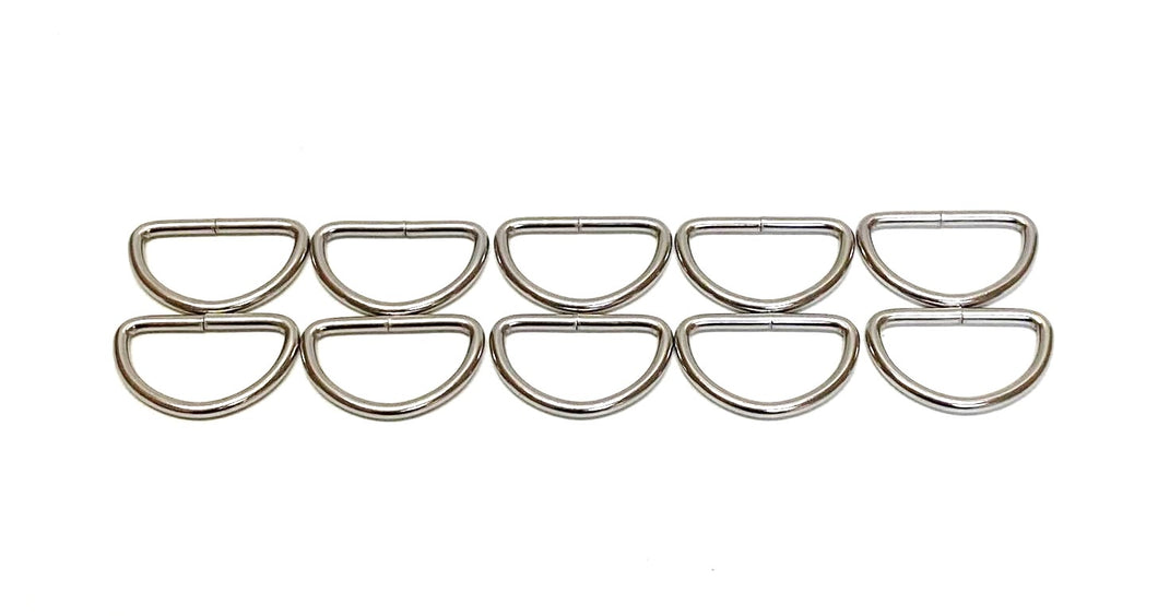 38mm Welded D-Rings 3mm Thick Nickel Plated For Bags Straps Dog Leads Crafts x10 x25 x50 x100
