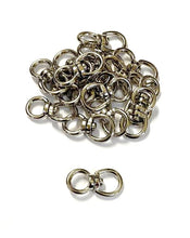 Load image into Gallery viewer, Double Eye Swivel Hooks Ring Clasp Nickel Plated Die Cast 4mm - 32mm Rope Chain