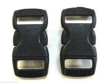Load image into Gallery viewer, 10mm Black Plastic Curved Side Release Buckles For Collars Bags Straps
