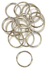 Load image into Gallery viewer, 50mm Welded O-Rings Nickel Plated 5mm Thick For Webbing Bags Straps Handles Dog Leads x2 - x100