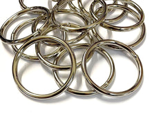 Load image into Gallery viewer, 50mm Welded O-Rings Nickel Plated 5mm Thick For Webbing Bags Straps Handles Dog Leads x2 - x100