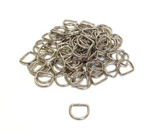 Load image into Gallery viewer, 20mm Welded D-Rings 3mm Thick Nickel Plated For Bags Straps Dog Leads Crafts x10 x25 x50 x100