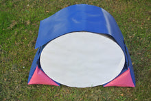 Load image into Gallery viewer, Dog agility tunnel sandbags in blue and cerise 