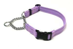 Half Check Chain Dog Collars Adjustable In Lilac