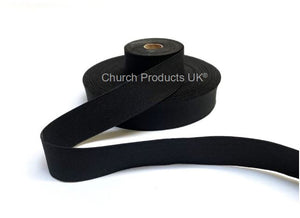 Flat Corded Elastic In Black For Sewing and Crafts In Various Widths and Lengths