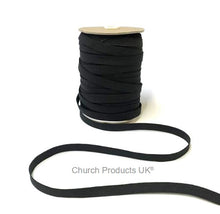 Load image into Gallery viewer, Flat Corded Elastic In Black For Sewing and Crafts In Various Widths and Lengths