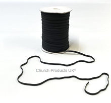 Load image into Gallery viewer, Flat Corded Elastic In Black For Sewing and Crafts In Various Widths and Lengths