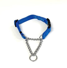 Load image into Gallery viewer, Half Check Chain Dog Collars Small Large 20mm Adjustable With Chrome Plated Chain In Various Colours