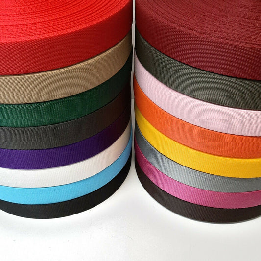 38/40mm Heavy Duty Polypropylene Webbing 550kg In 19 Colours 2m 5m 10m 25m 50m For Bags Straps Handles
