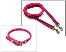 Load image into Gallery viewer, Dog Collar And Police Style Dog Lead Set 25mm Air Webbing Medium Collar In Various Lengths And Matching Colours