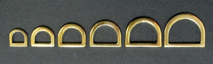 Pressed Solid D-Rings Brass & Nickel Plated x10 in Various Sizes For Webbing Bags Dog Leads & Collars