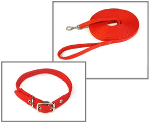 Dog Collar And Lead Set 25mm Air Webbing Small Collar In Various Lengths And Matching Colours