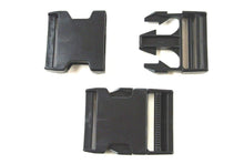 Load image into Gallery viewer, 50mm Black Plastic Side-Release Buckles For Webbing Bags Straps Fastenings x10