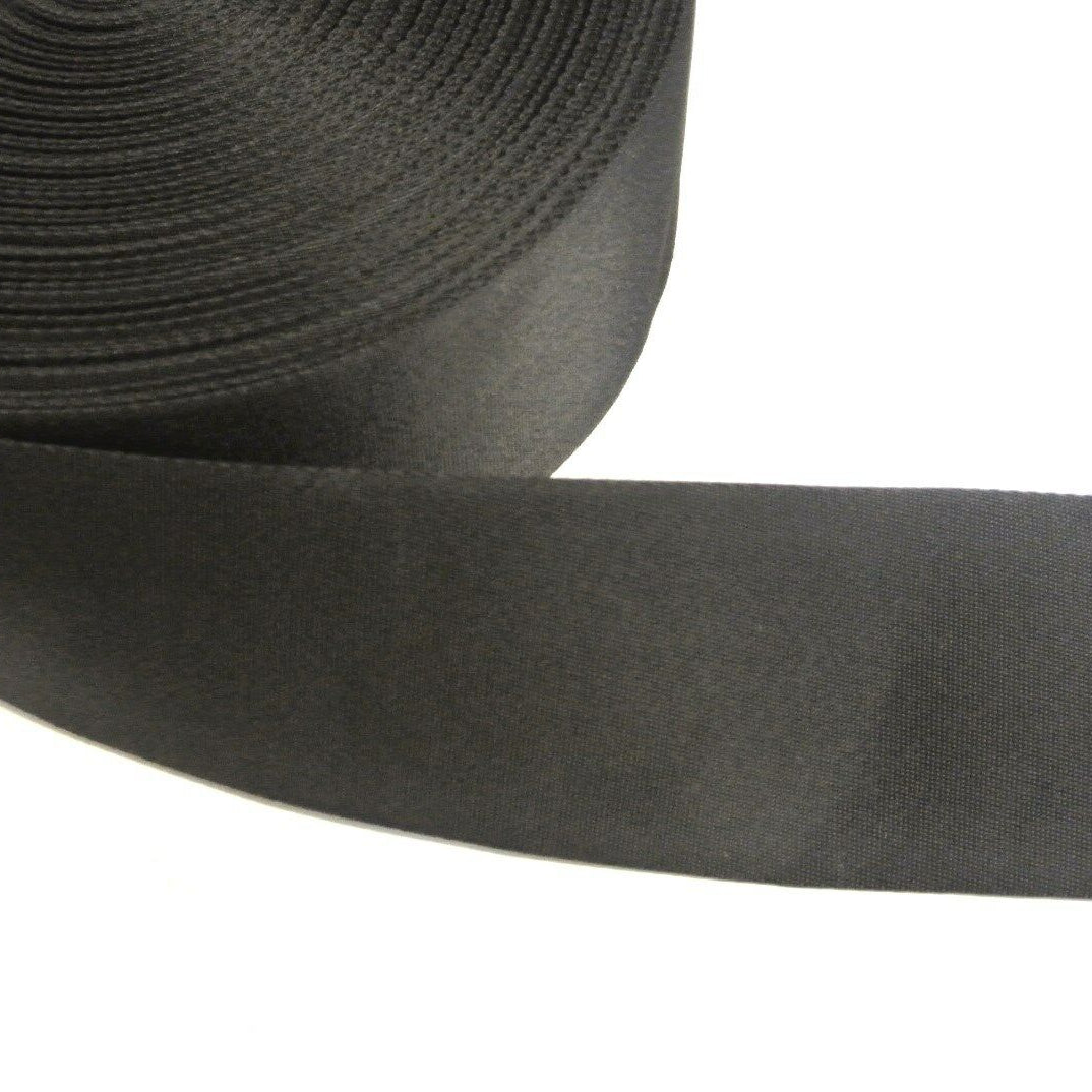 100mm Wide Webbing In Black For Bags Straps Handles Belts and Crafts Various Lengths