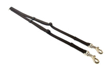 Load image into Gallery viewer, Adjustable 2 way dog lead coupler splitter in brown