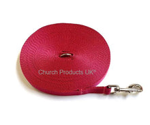 Load image into Gallery viewer, Dog Training Lead 25mm Heavy Webbing 5ft - 30ft Long Line Tracking Recall In 20 Colours