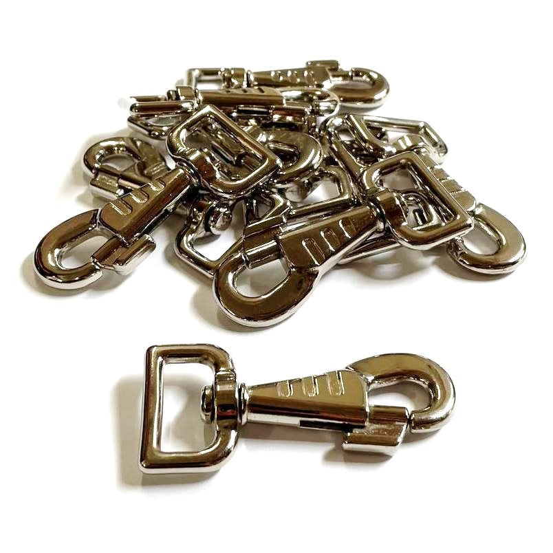 25mm Fluted Heavy Duty Trigger Clips Hooks Nickel Plated For Dog Leads Webbing Bags Straps