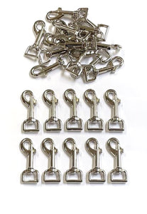 20mm Heavy Duty Trigger Clips Hooks Nickel Plated For Dog Leads Webbing Bags Straps