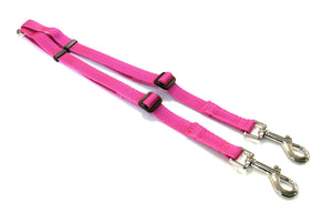 20mm Adjustable 2 Way Coupler Splitter Dog Leads Leash Strong Durable Webbing In 18 Various Colours