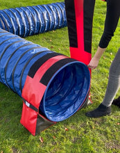 Load image into Gallery viewer, Dog Agility Tunnel Sandbag Adjustable 60cm - 80cm Diameter Tunnels Indoor Outdoor UV PVC Various Colours 300mm Material Width Connects Underneath