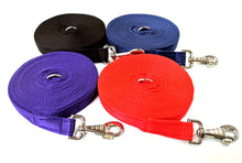 Load image into Gallery viewer, 20ft 6m Large Dog Training Lead Horse Lunge Line 25mm Cushion Webbing In Various Colours