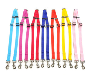25mm Adjustable 2 Way Coupler Splitter Dog Leads Leash Strong Durable Webbing In 19 Various Colours