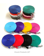 Load image into Gallery viewer, Dog Training Lead 25mm Heavy Webbing 5ft - 30ft Long Line Tracking Recall In 20 Colours