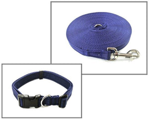 Dog Collar And Lead Set 25mm Cushion Webbing Small Collar In Various Lengths And Matching Colours