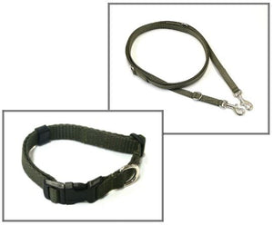 Dog Collar And Police Style Dog Lead Set 13mm Webbing X Small Collar In Various Lengths And Matching Colours