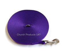 Load image into Gallery viewer, Dog Training Lead 25mm Heavy Webbing 5ft - 30ft Long Line Tracking Recall In 20 Colours