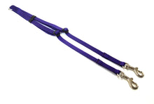 Load image into Gallery viewer, Adjustable 2 way dog lead coupler splitter in purple