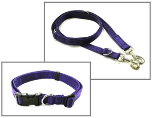 Dog Collar And Police Style Dog Lead Set 25mm Cushion Webbing Large Collar In Various Lengths And Matching Colours