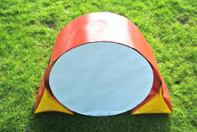 Load image into Gallery viewer, Dog agility tunnel sandbags in red and yellow 