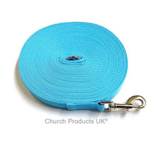 Load image into Gallery viewer, Dog Training Lead 25mm Heavy Webbing 5ft - 30ft Long Line Tracking Recall In 20 Colours